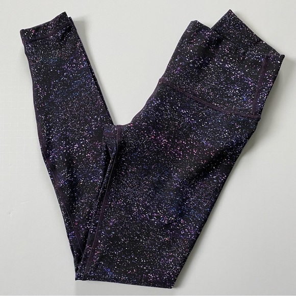 Lululemon Leggings Size 4 Wunder Under 28” EUC Galaxy Splatter Black Purple - Picture 3 of 16